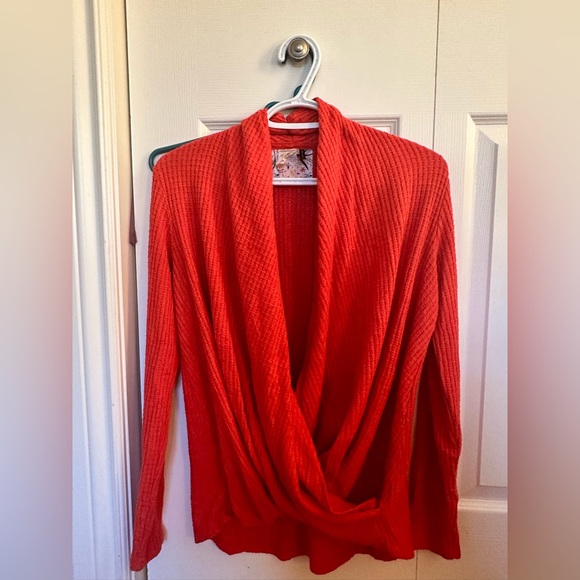 Anthropologie Akemi + Kin Woodruff Waffle Knit Wrap Top - Picture 2 of 2